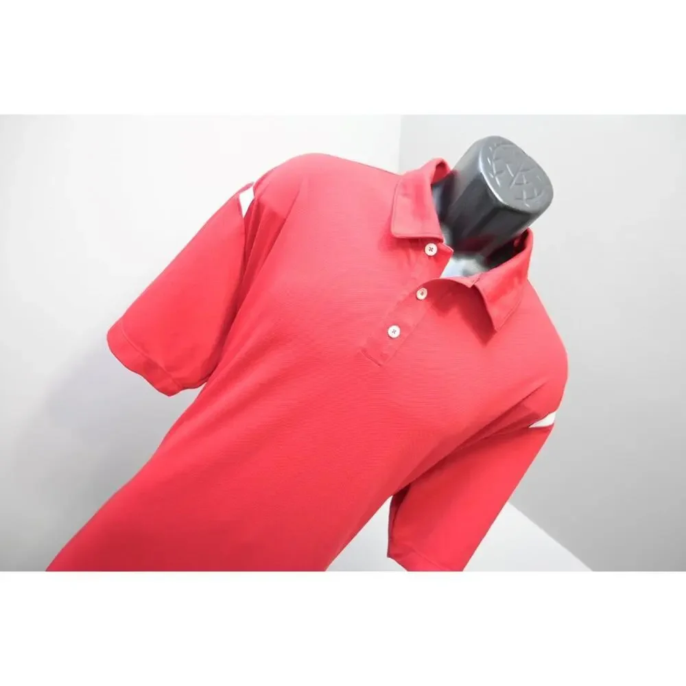 Nike Golf Polo Dri‎ Fit Performance Red Athletic Golf Shirt Mens Size XL